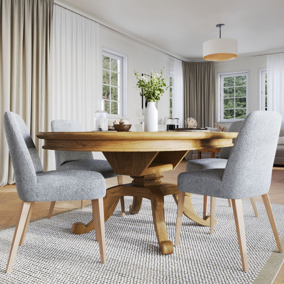 New York Dining Chair - Granite / Natural Leg