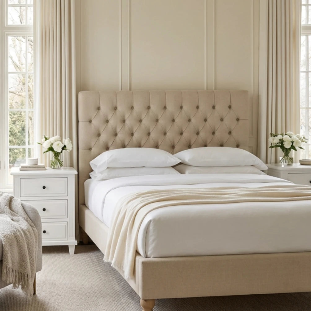 Valentina King Bed Head - Linen