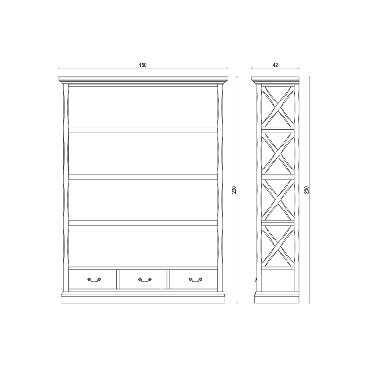 Phoenix Wide Bookcase - Mango Wood