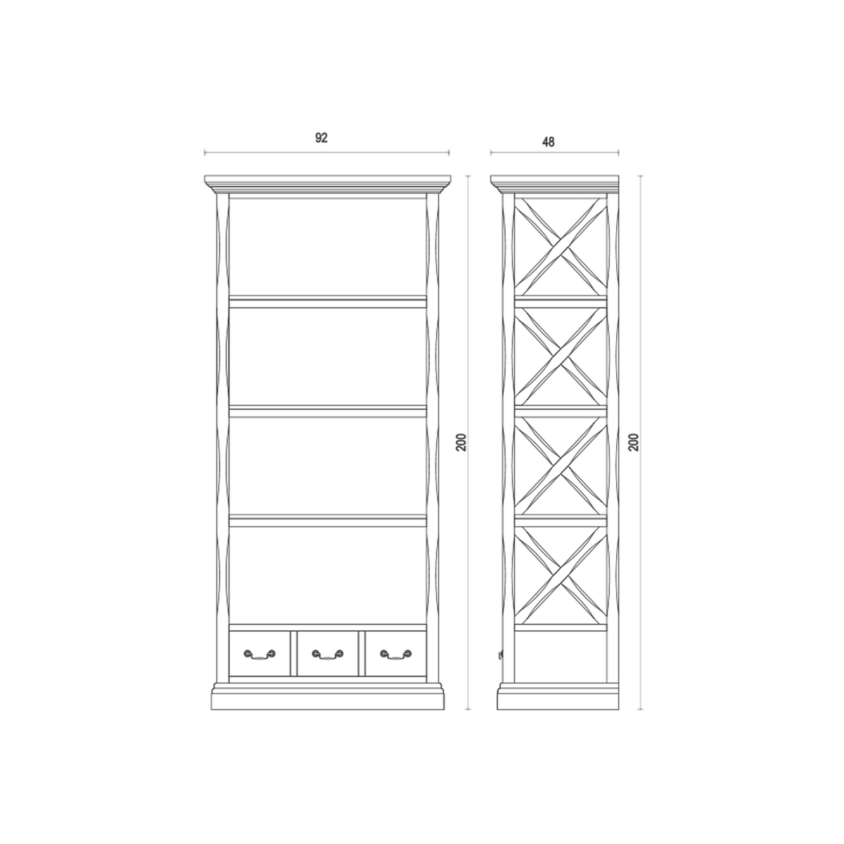 Phoenix Narrow Bookcase - Mango Wood