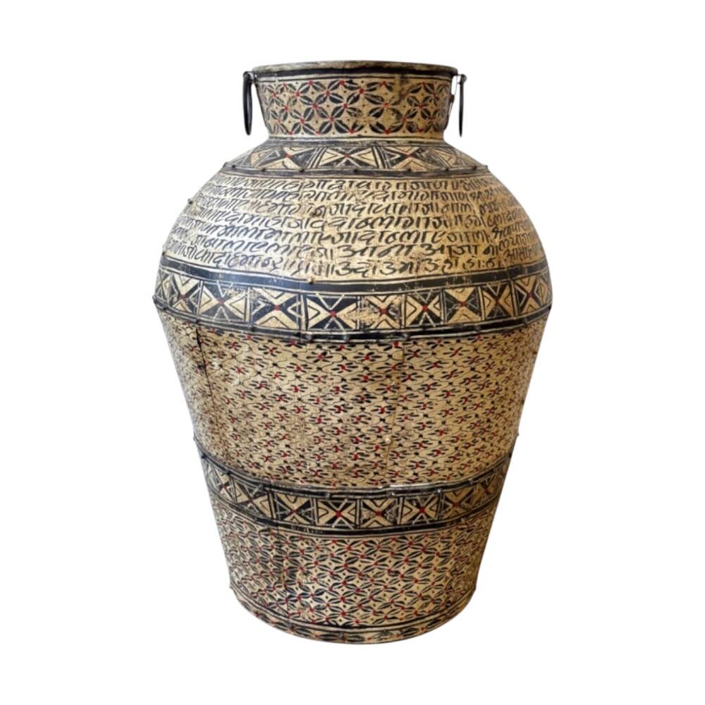 White Tall Painted Iron Urn - Extra Large