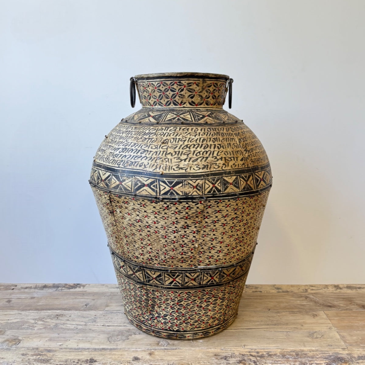 White Tall Painted Iron Urn - Extra Large