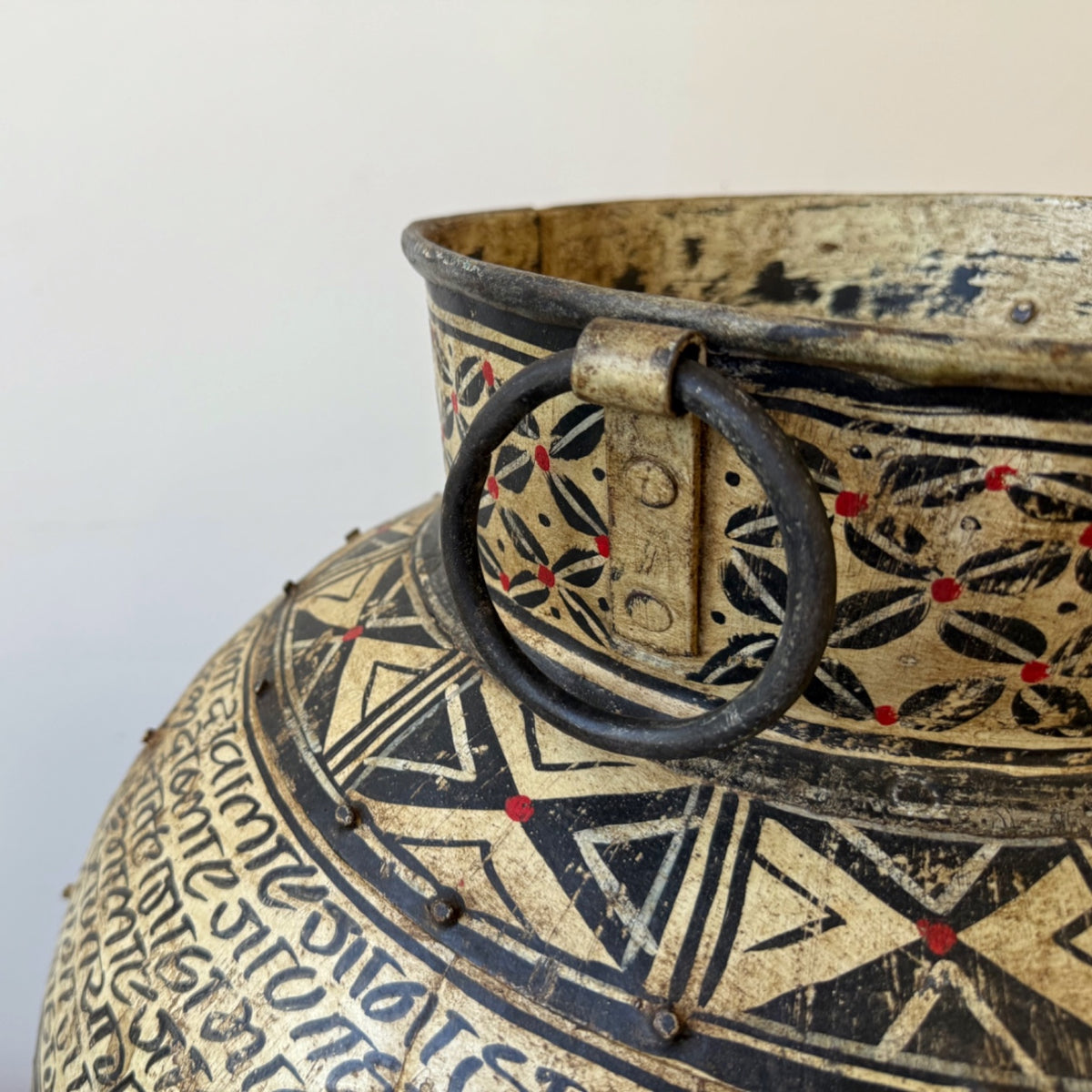 White Tall Painted Iron Urn - Extra Large