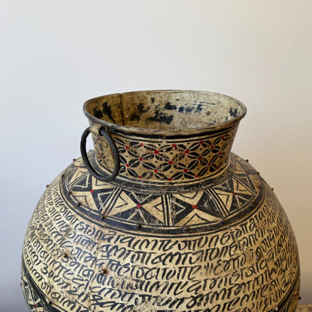 White Tall Painted Iron Urn - Extra Large