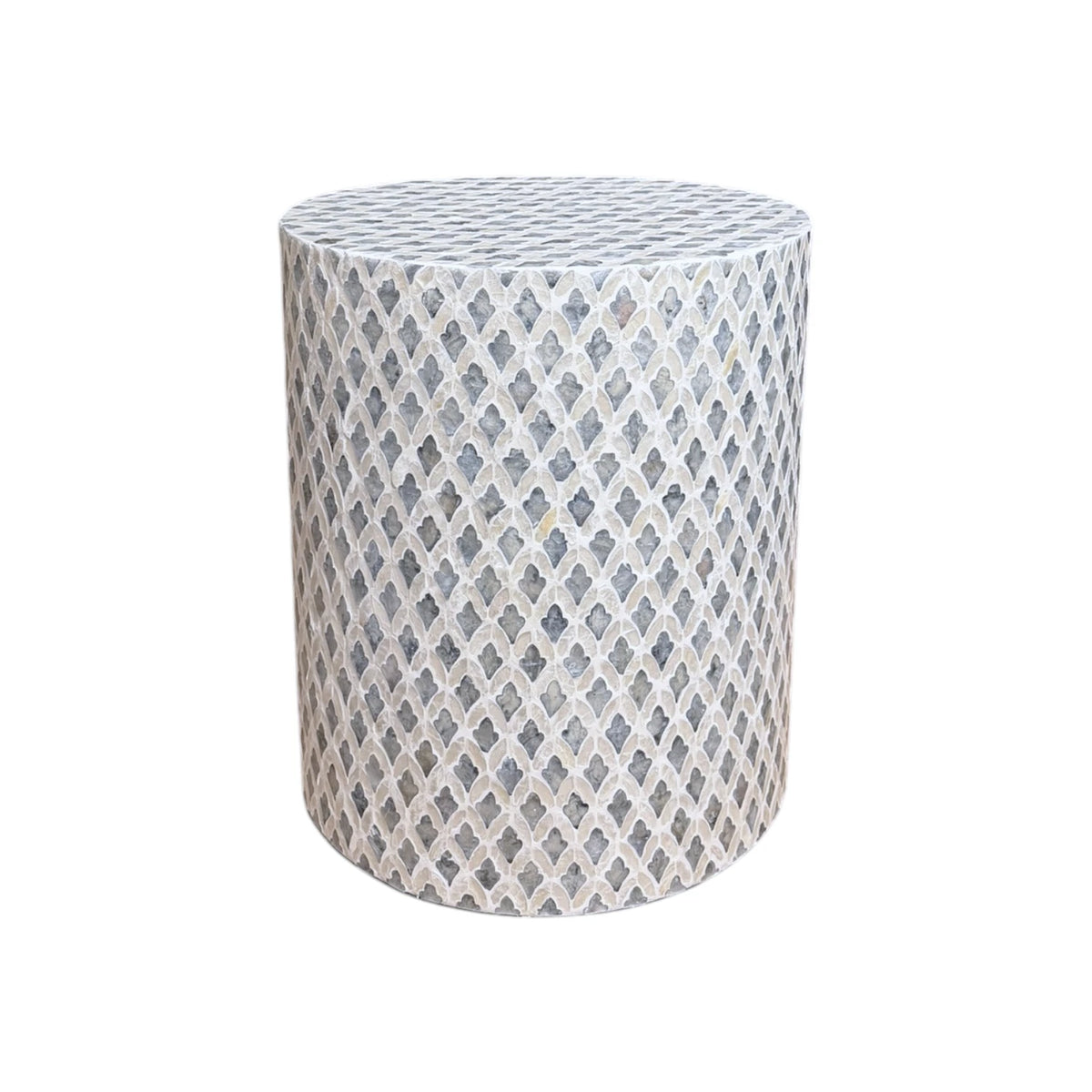 Capiz Drum Side Table - Pebble Beach