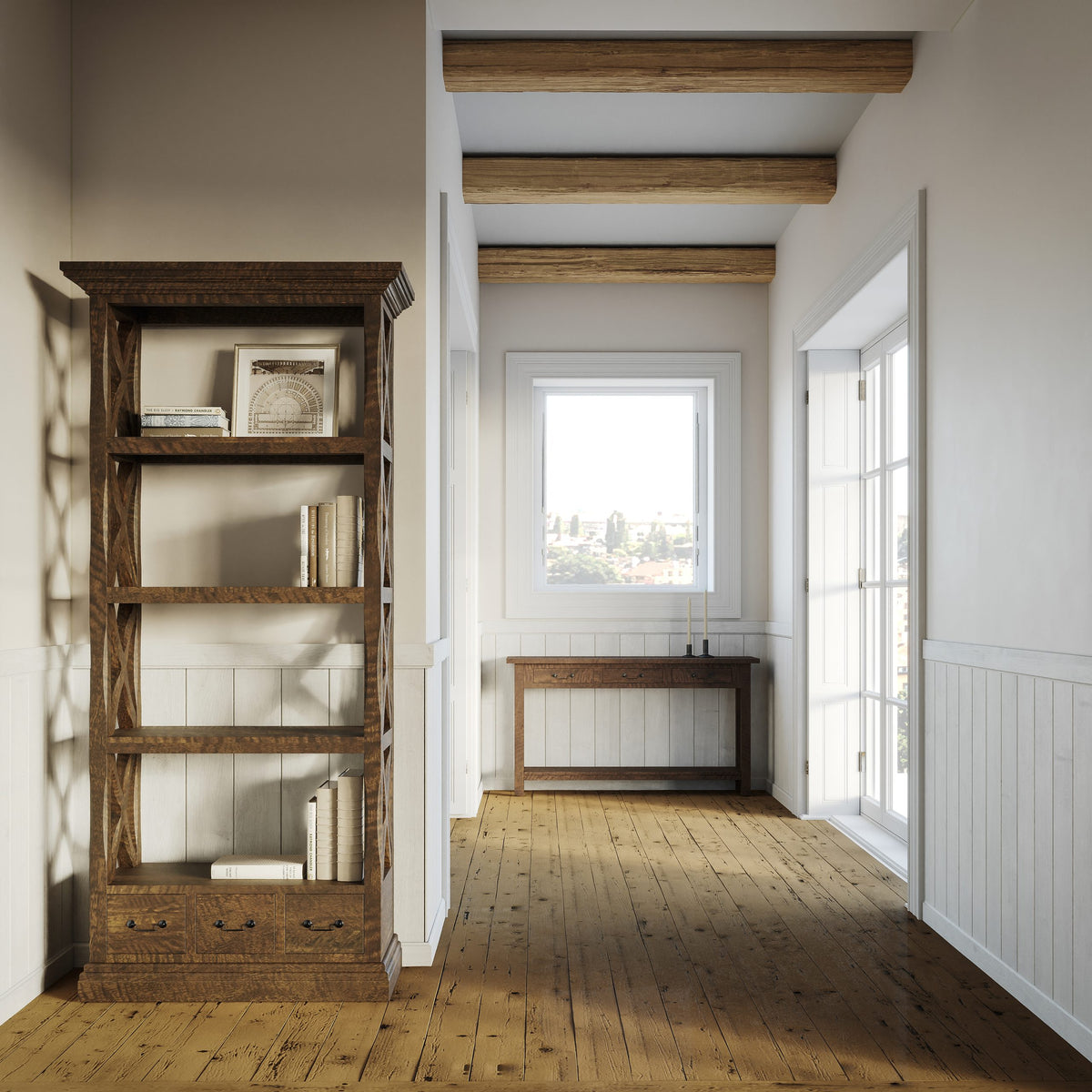 Phoenix Narrow Bookcase - Mango Wood