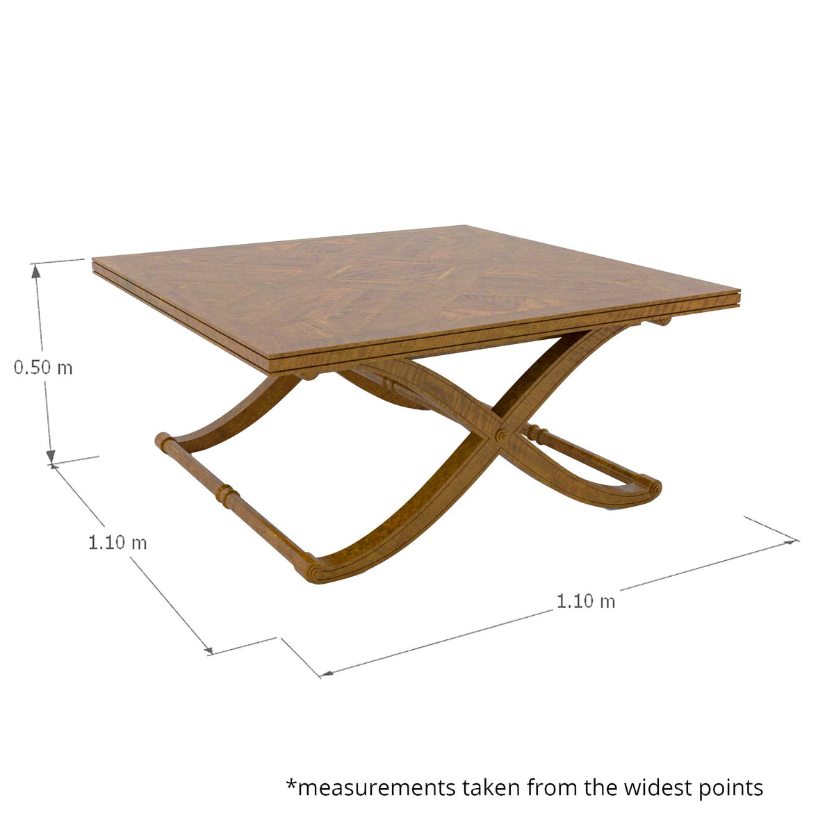 Phoenix Square Coffee Table 110cm - Mango Wood