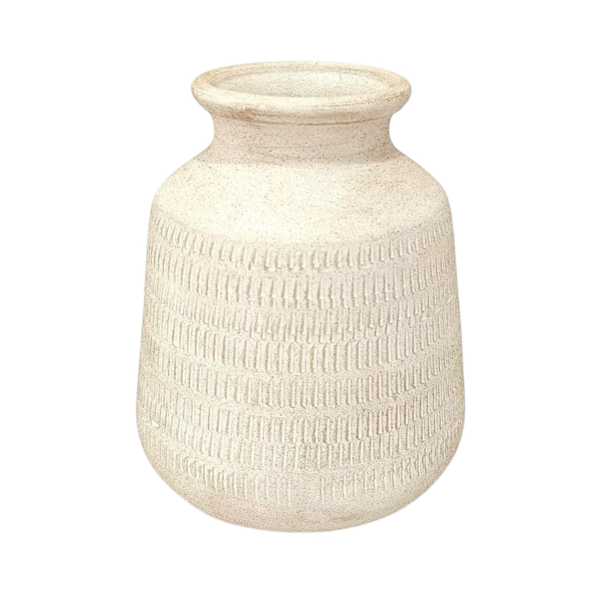 Raven Terracotta Antique Vase - White