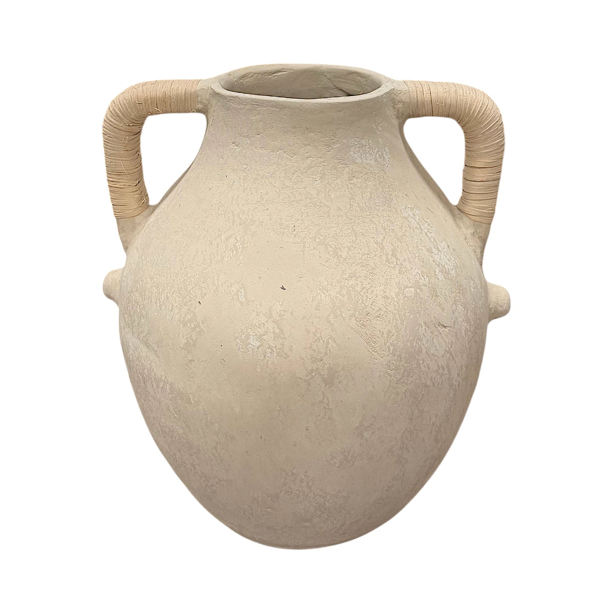 Roma Rattan Handle Paper Mache Vase