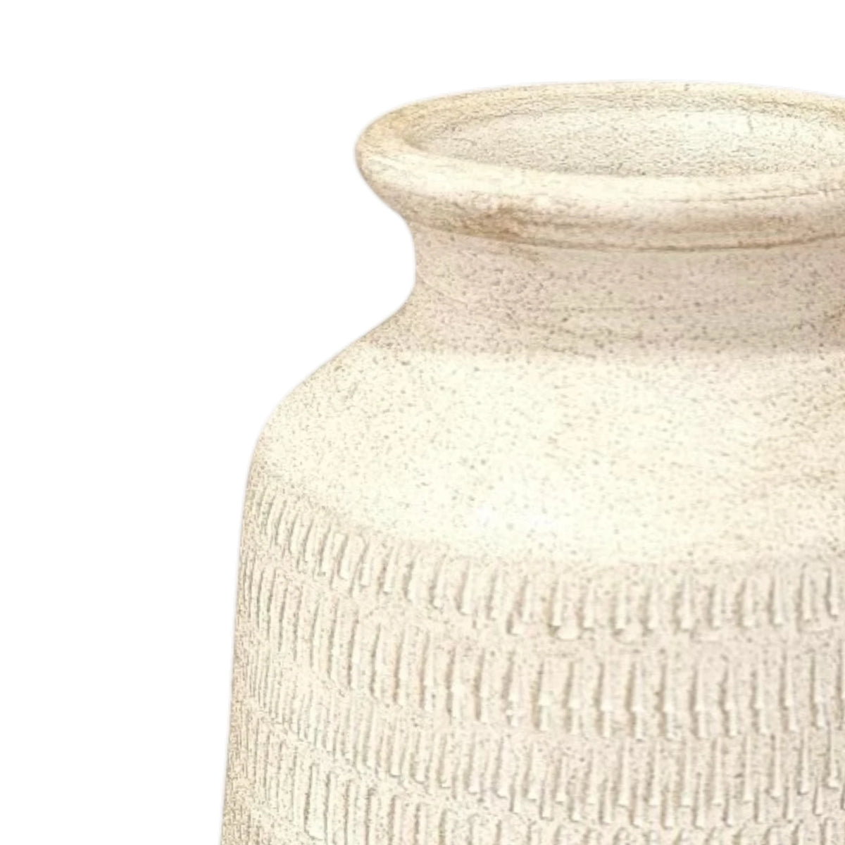 Raven Terracotta Antique Vase - White