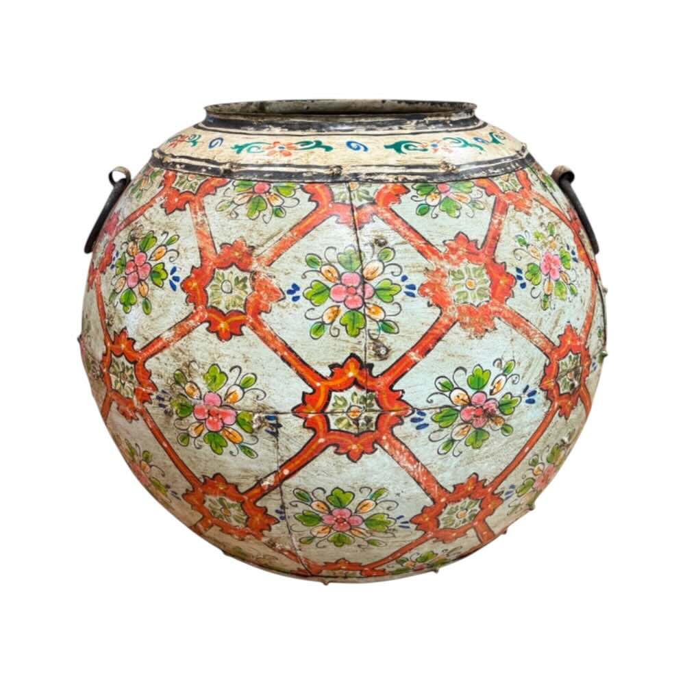 Red Cross Painted Urn - Medium