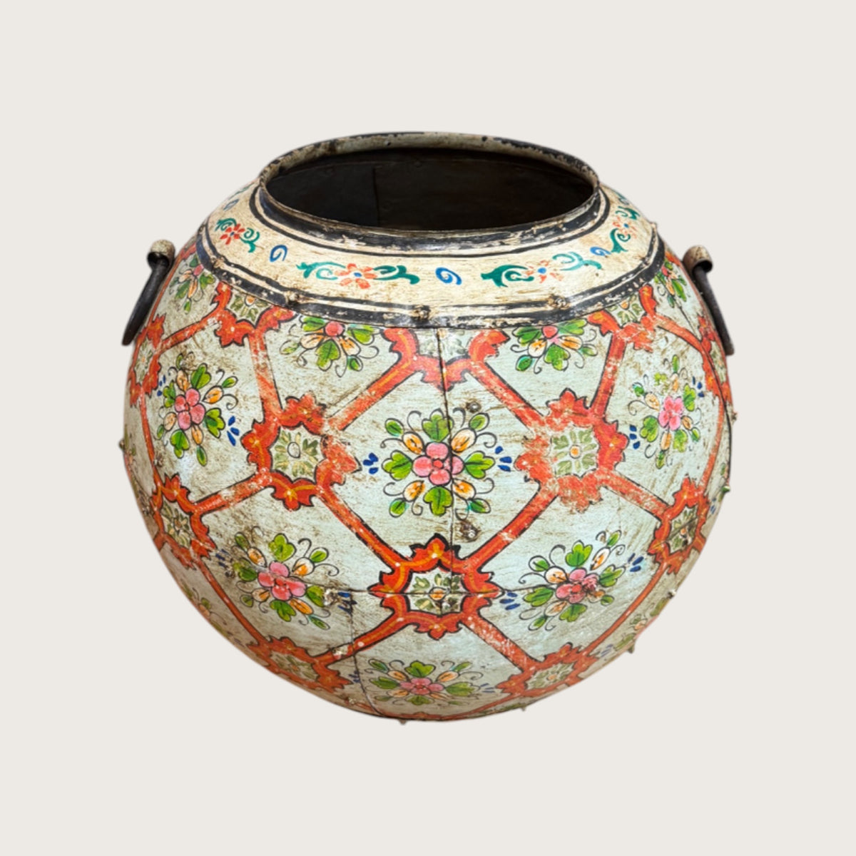 Red Cross Painted Urn - Medium