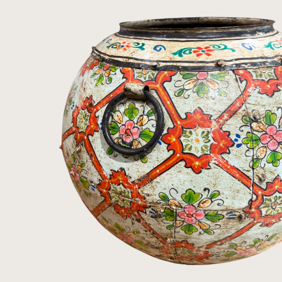 Red Cross Painted Urn - Medium