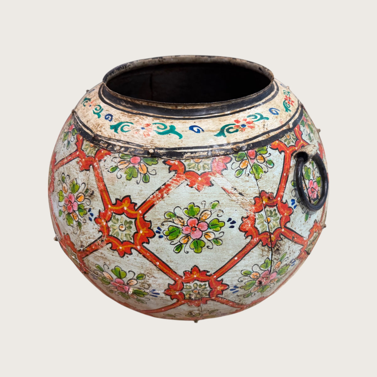 Red Cross Painted Urn - Medium