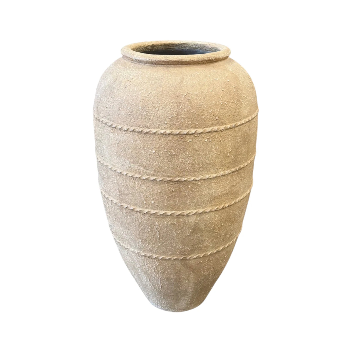 Rustic Sandstone Rope Urn - 80cm