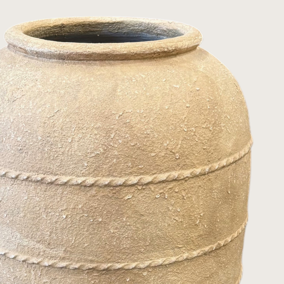 Rustic Sandstone Rope Urn - 80cm