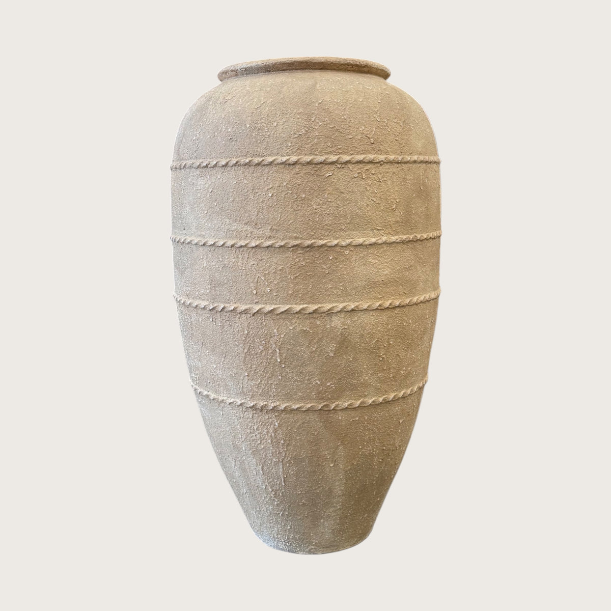 Rustic Sandstone Rope Urn - 80cm