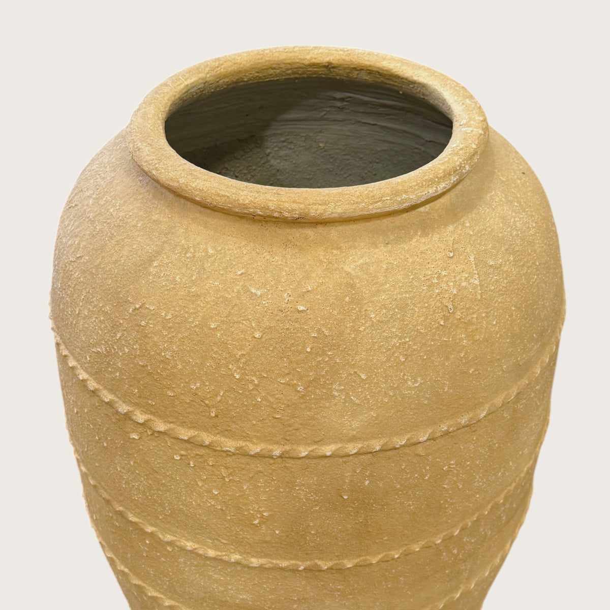 Rustic Sandstone Rope Urn - 80cm