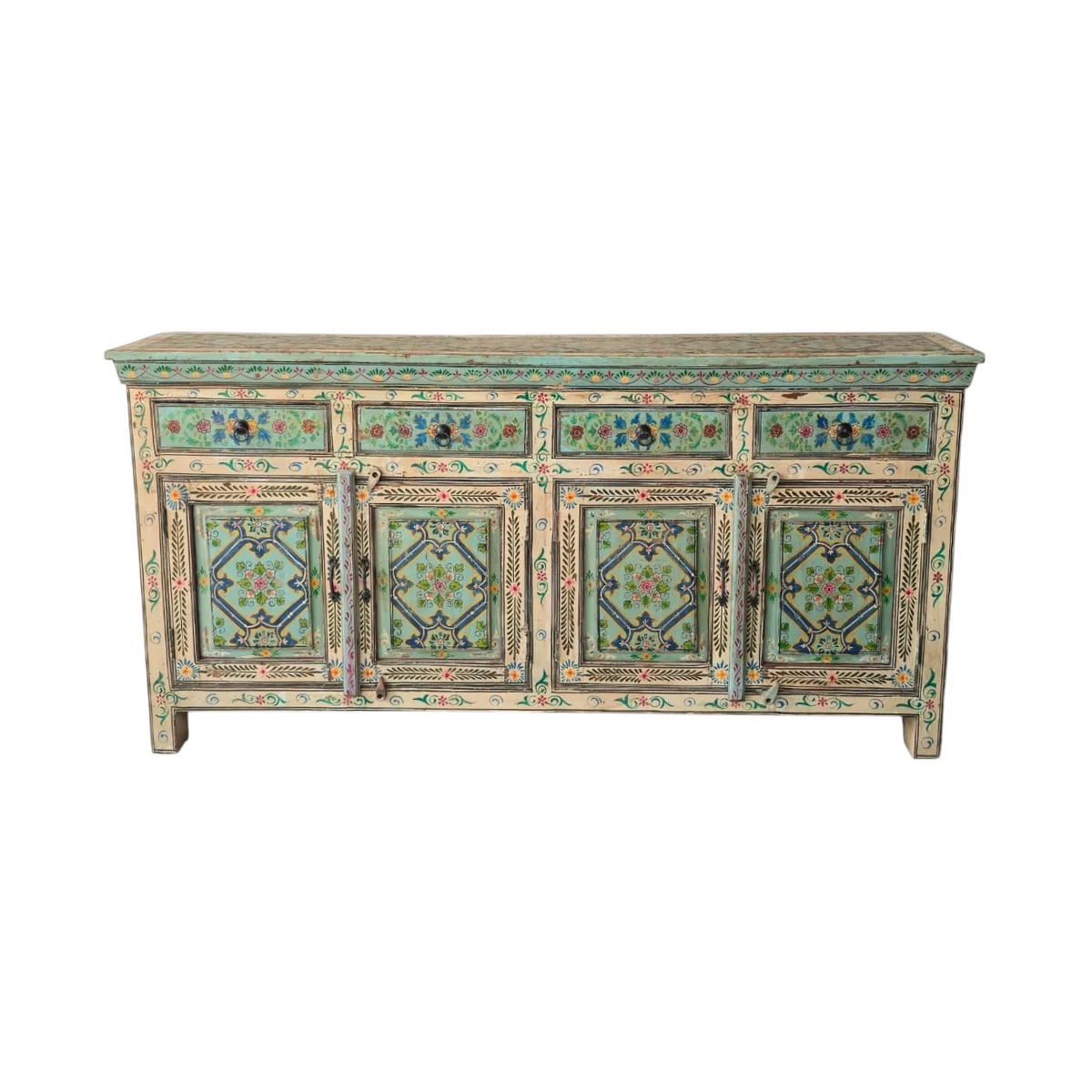 Jaipur Indian Painted Timber Sideboard