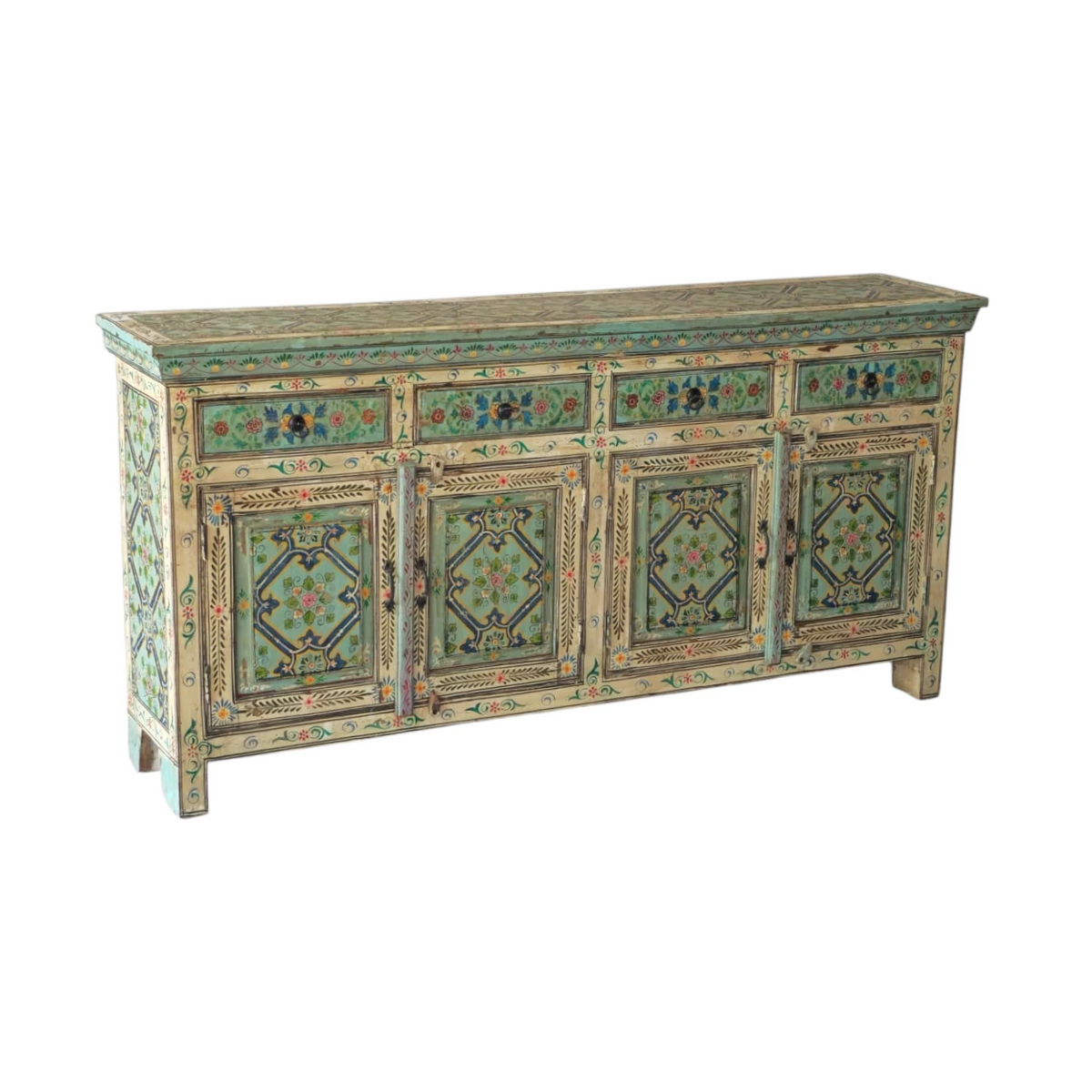 Jaipur Indian Painted Timber Sideboard