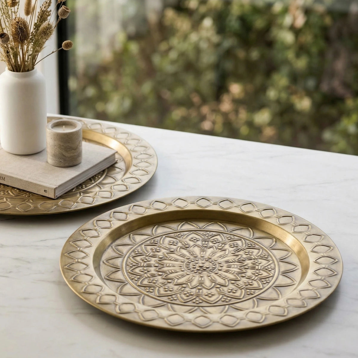 Sitara Platter - Antique Brass