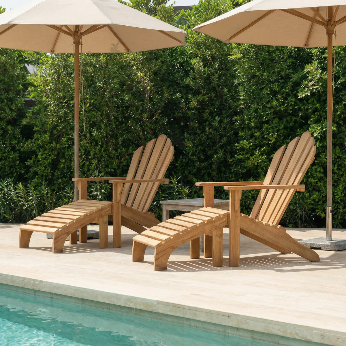 Adirondack Chair with Footstool - Teak