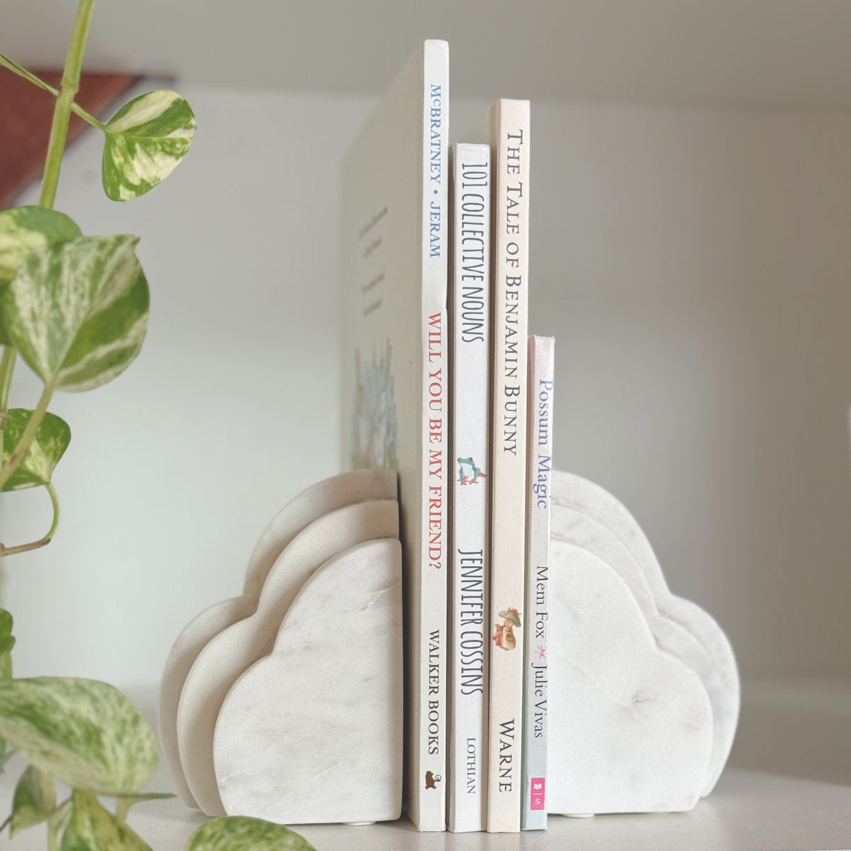 Clouds Marble Bookends