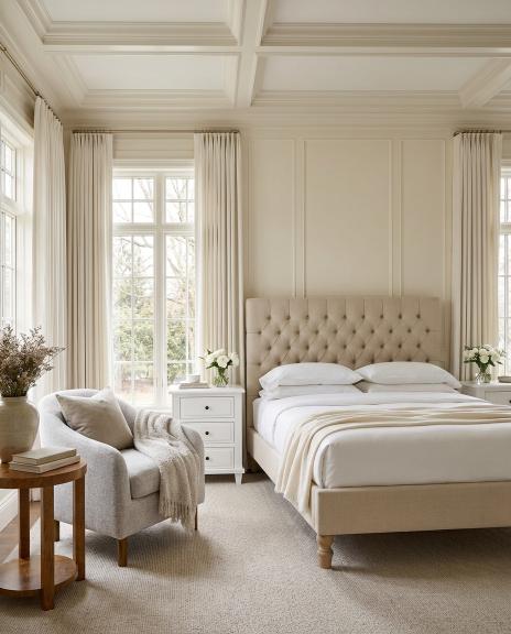 Valentina King Bed Frame - Linen