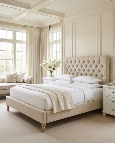 Valentina Queen Bed Frame - Linen