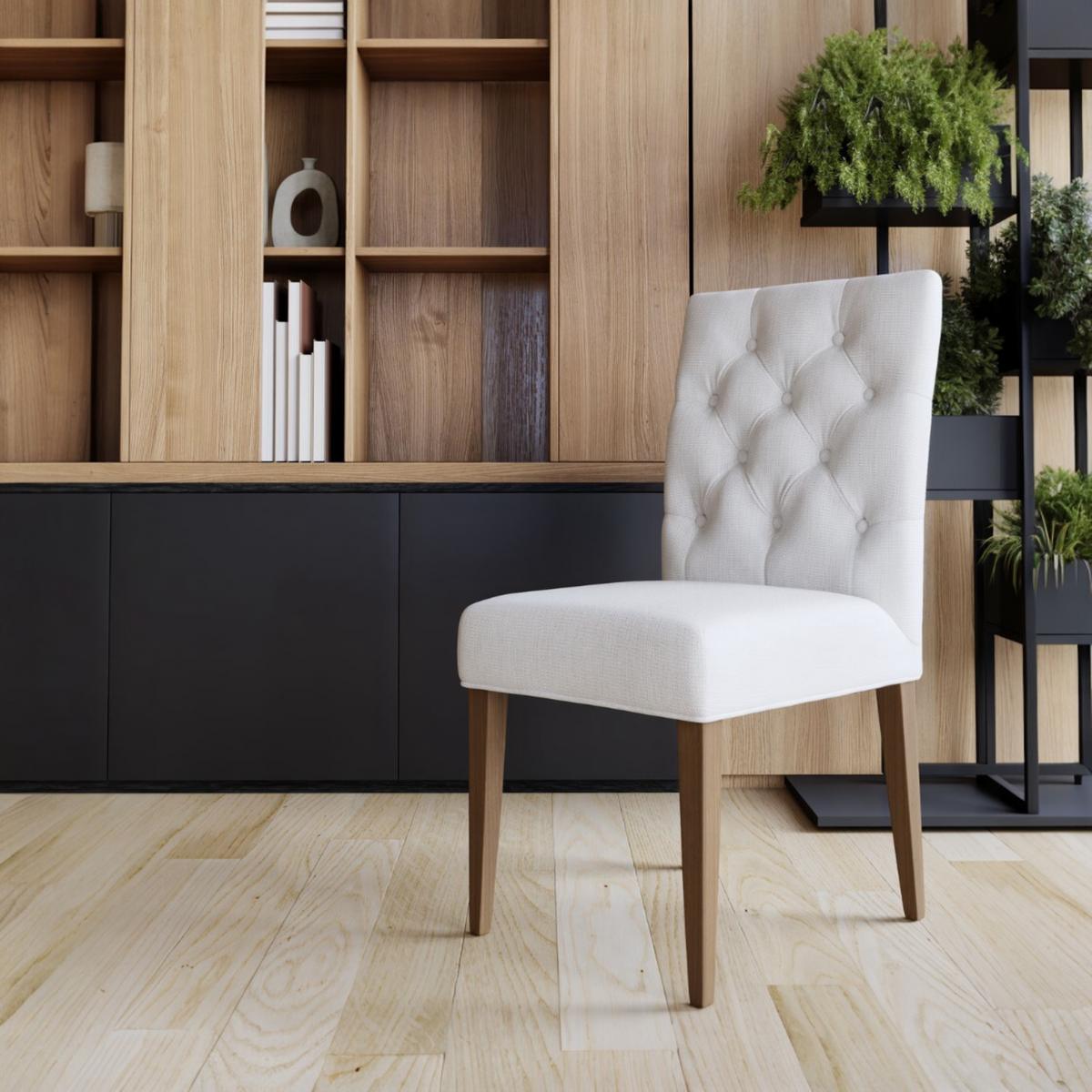 Valentina Dining Chair - Shell / Honey Leg