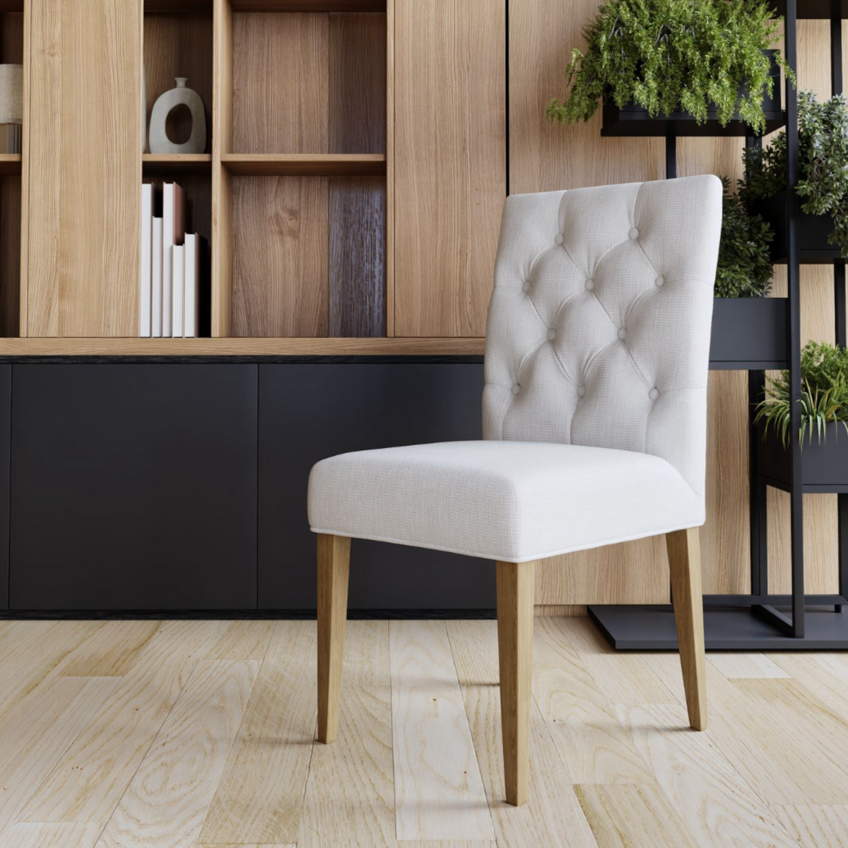 Valentina Dining Chair - Shell / Natural Leg