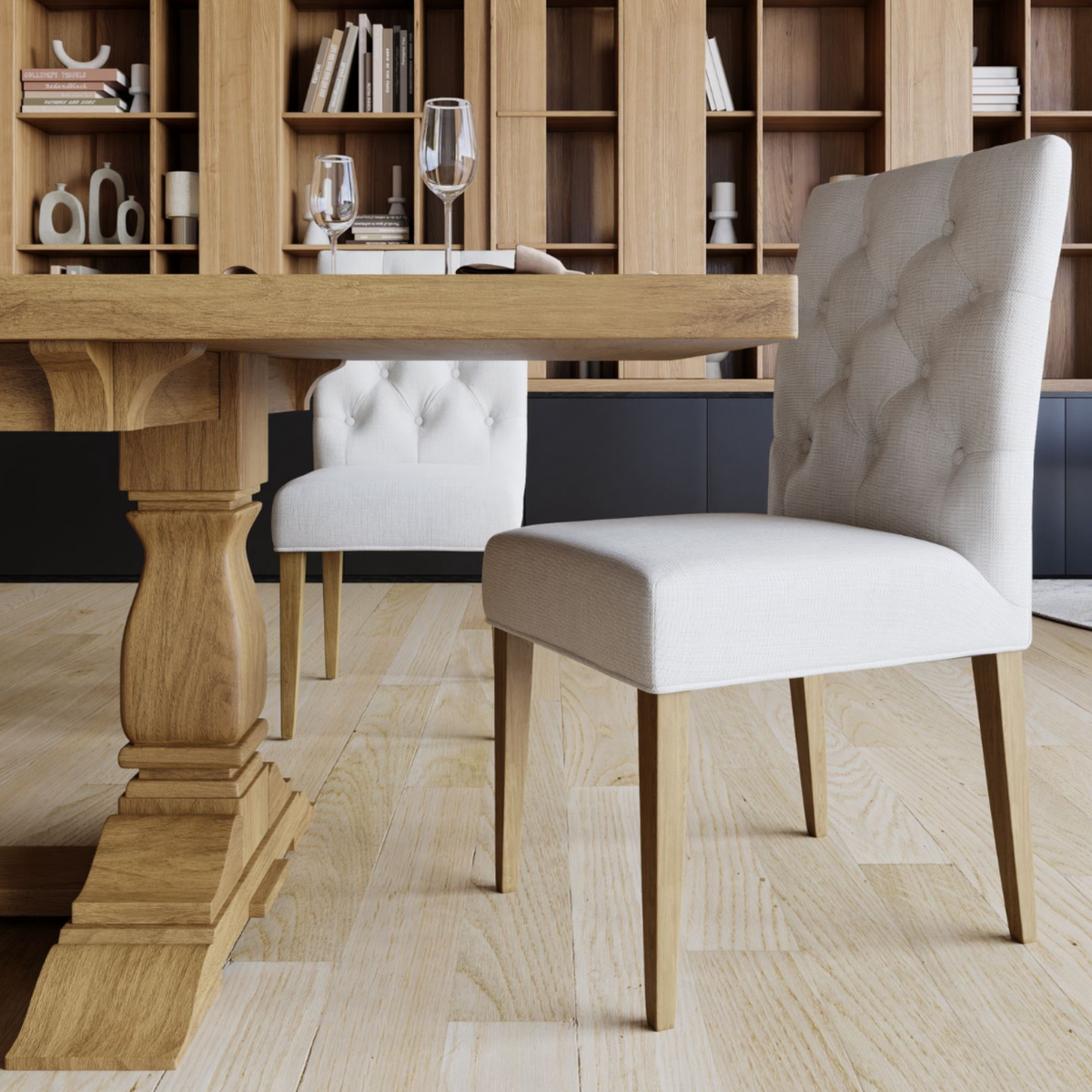 Valentina Dining Chair - Shell / Natural Leg