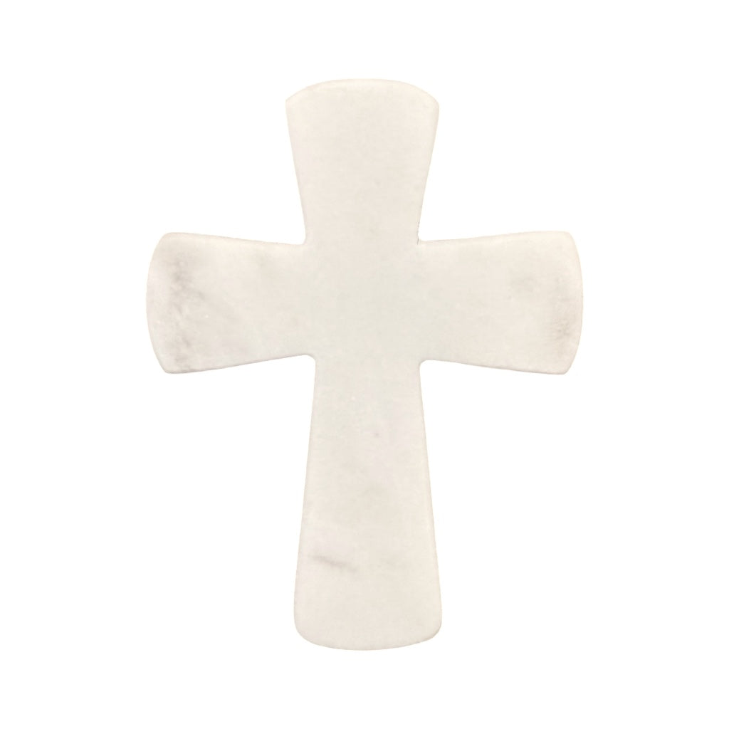 White Marble Latin Cross - Large