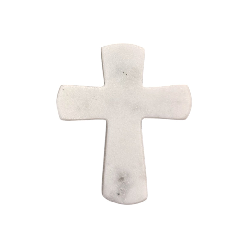 White Marble Latin Cross - Small