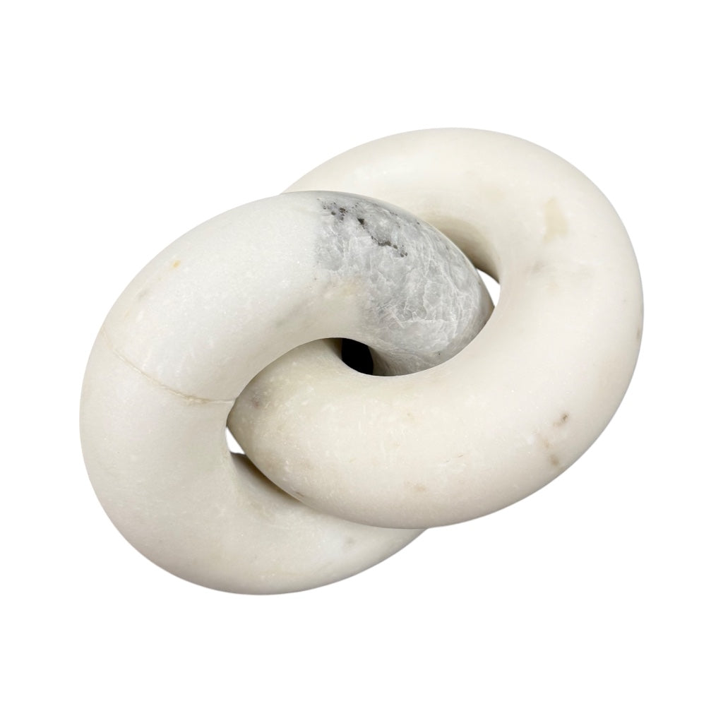 White Marble Round Link - Large