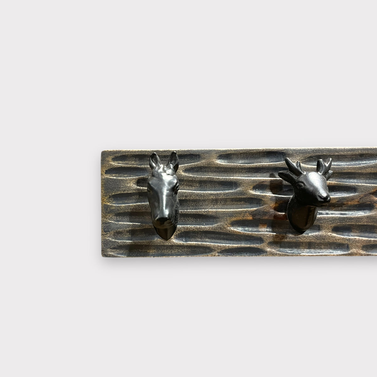 Woodland Animal 4 Hook - Grey Wash