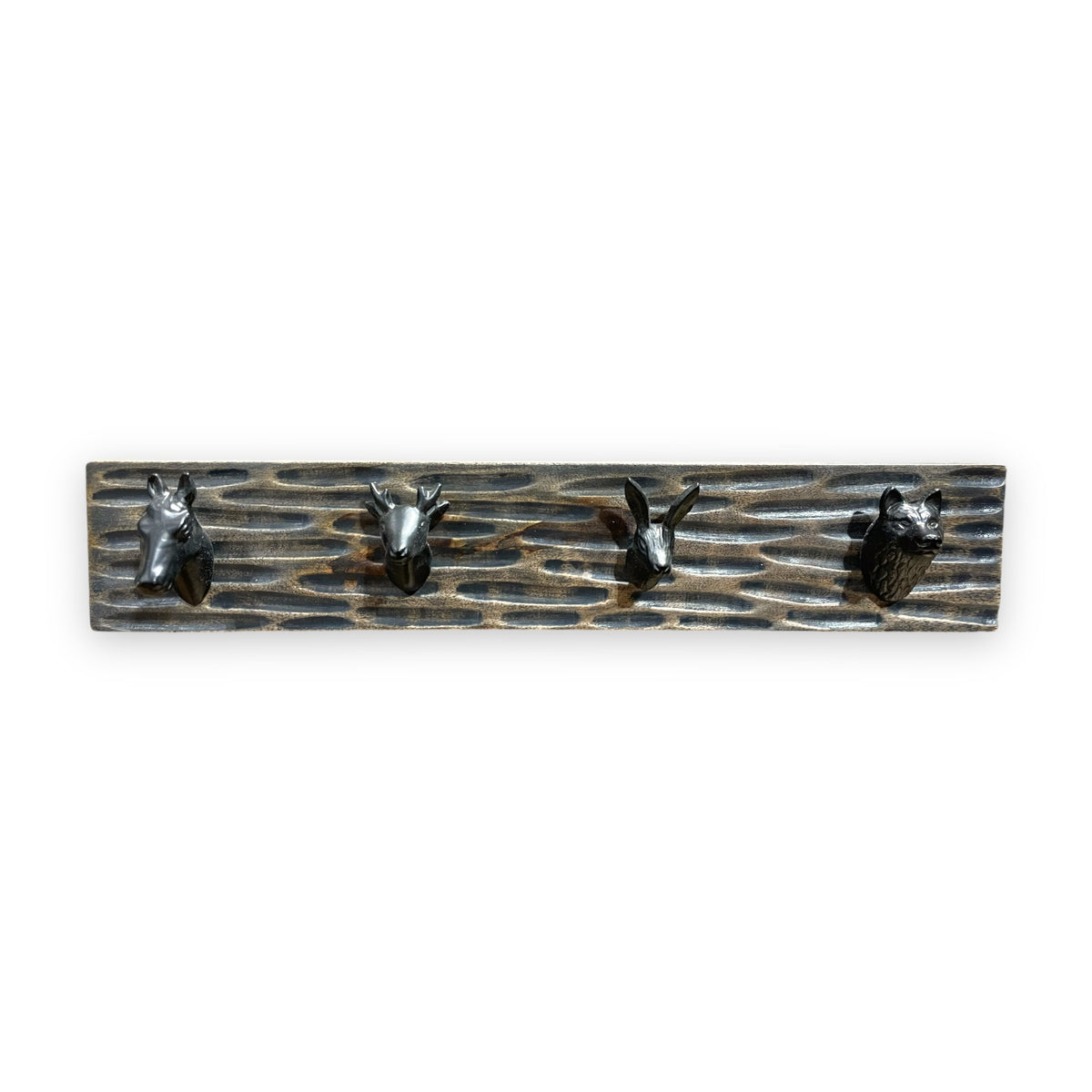 Woodland Animal 4 Hook - Grey Wash