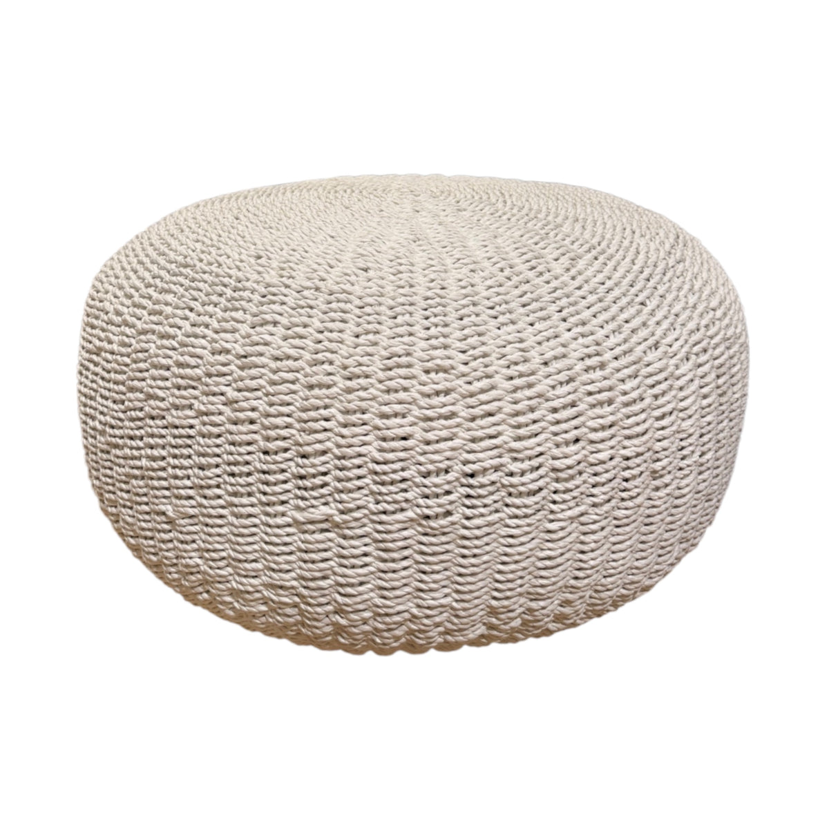 Round Ottoman - White