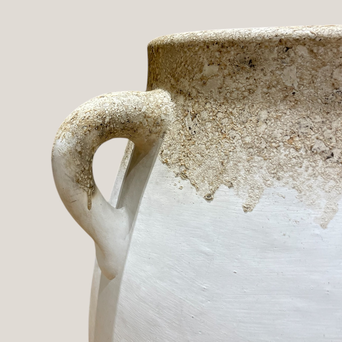 White Terracotta Vase - 80cm