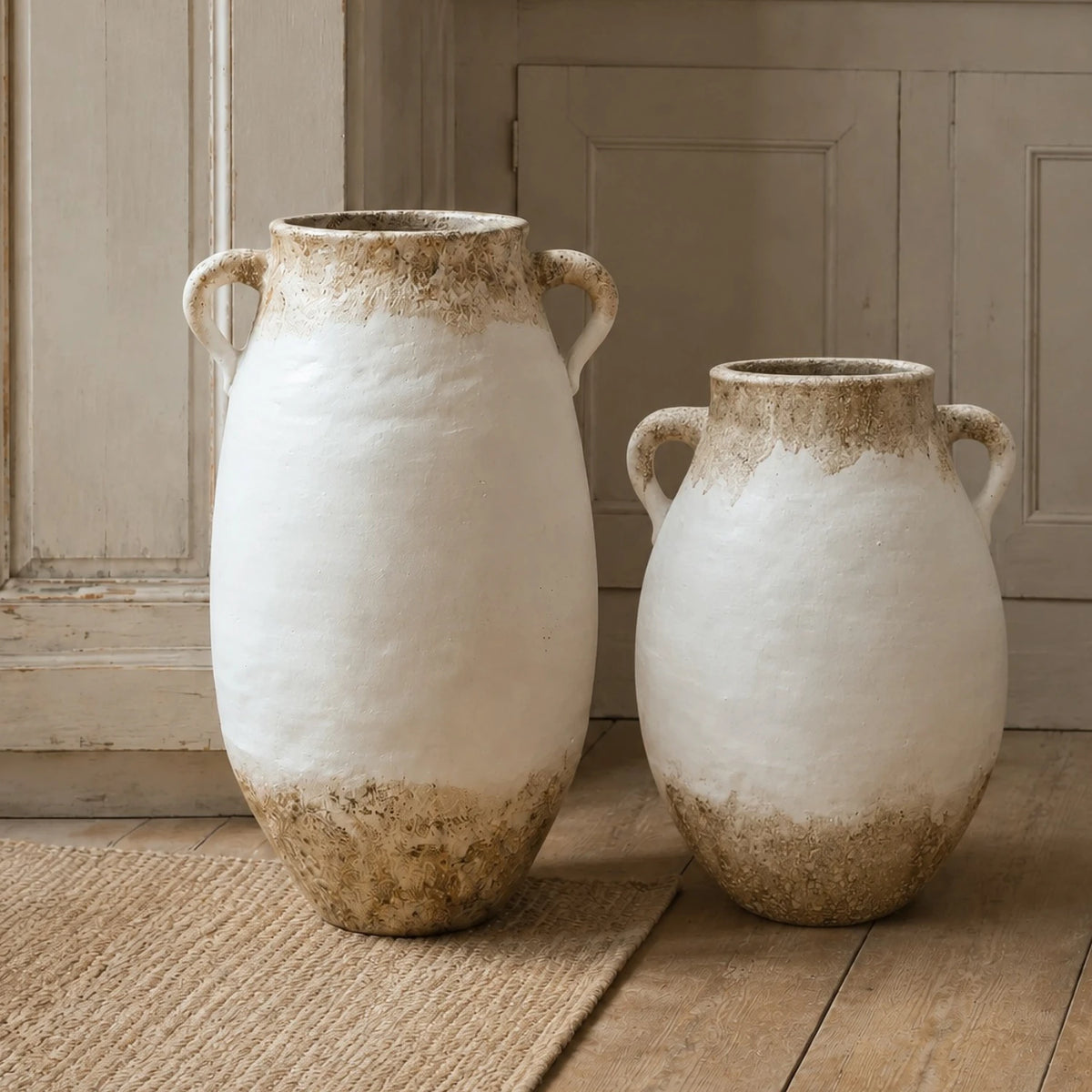 White Terracotta Vase - 50cm