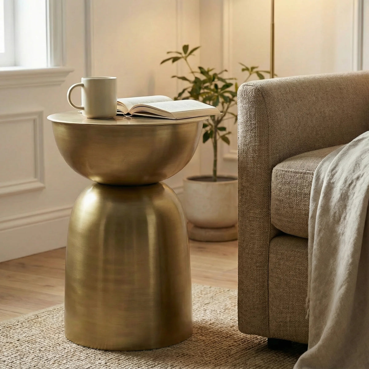Chloe Side Table - Light Brass