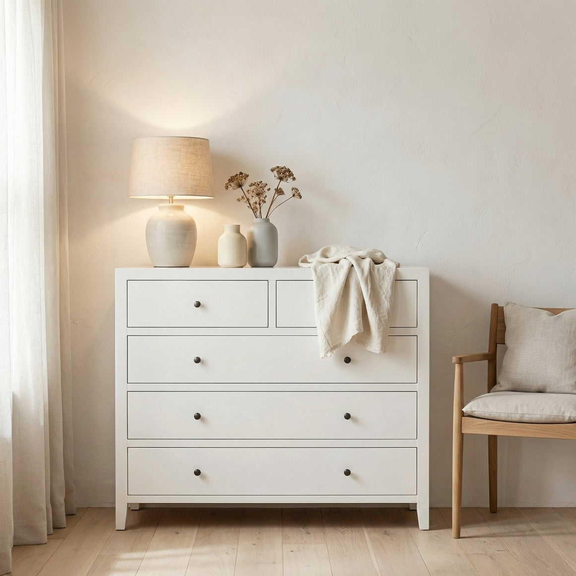 Coastline 5 Drawer Chest - White