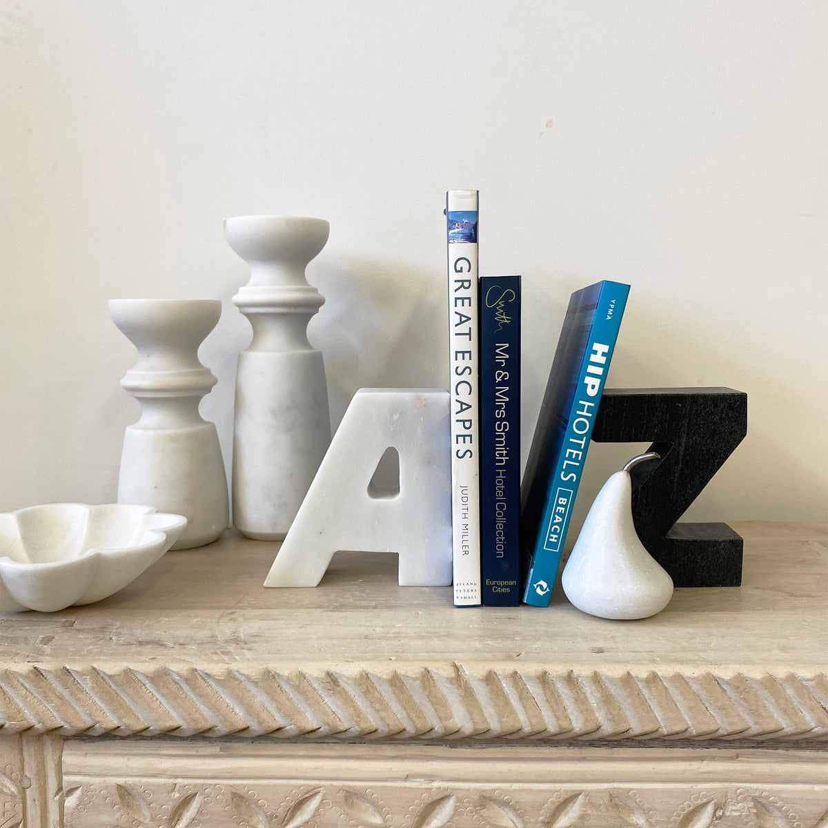 AZ Marble Bookends