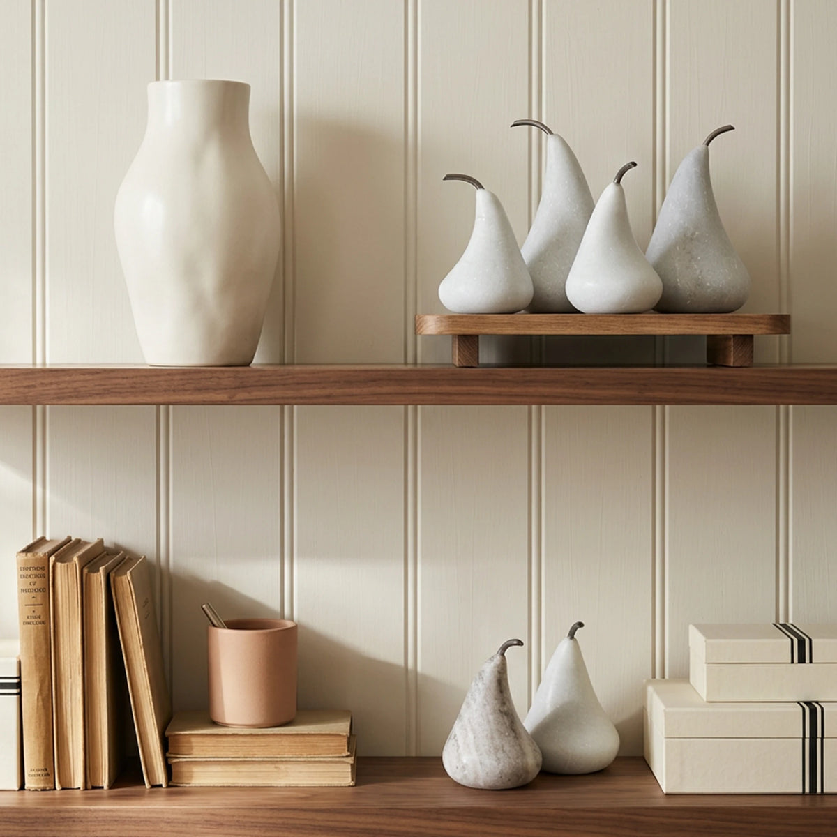 White Marble Pear - Large