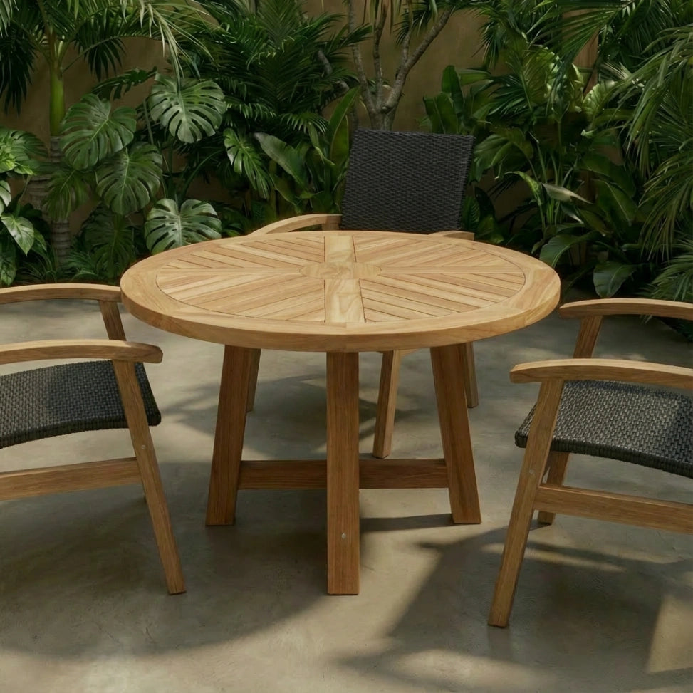 Maui Round Dining Table 120cm - Teak