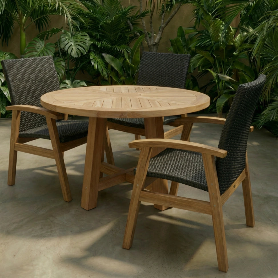 Maui Round Dining Table 100cm - Teak