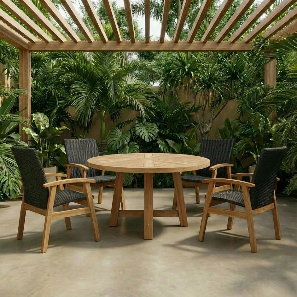 Maui Round Dining Table 120cm - Teak