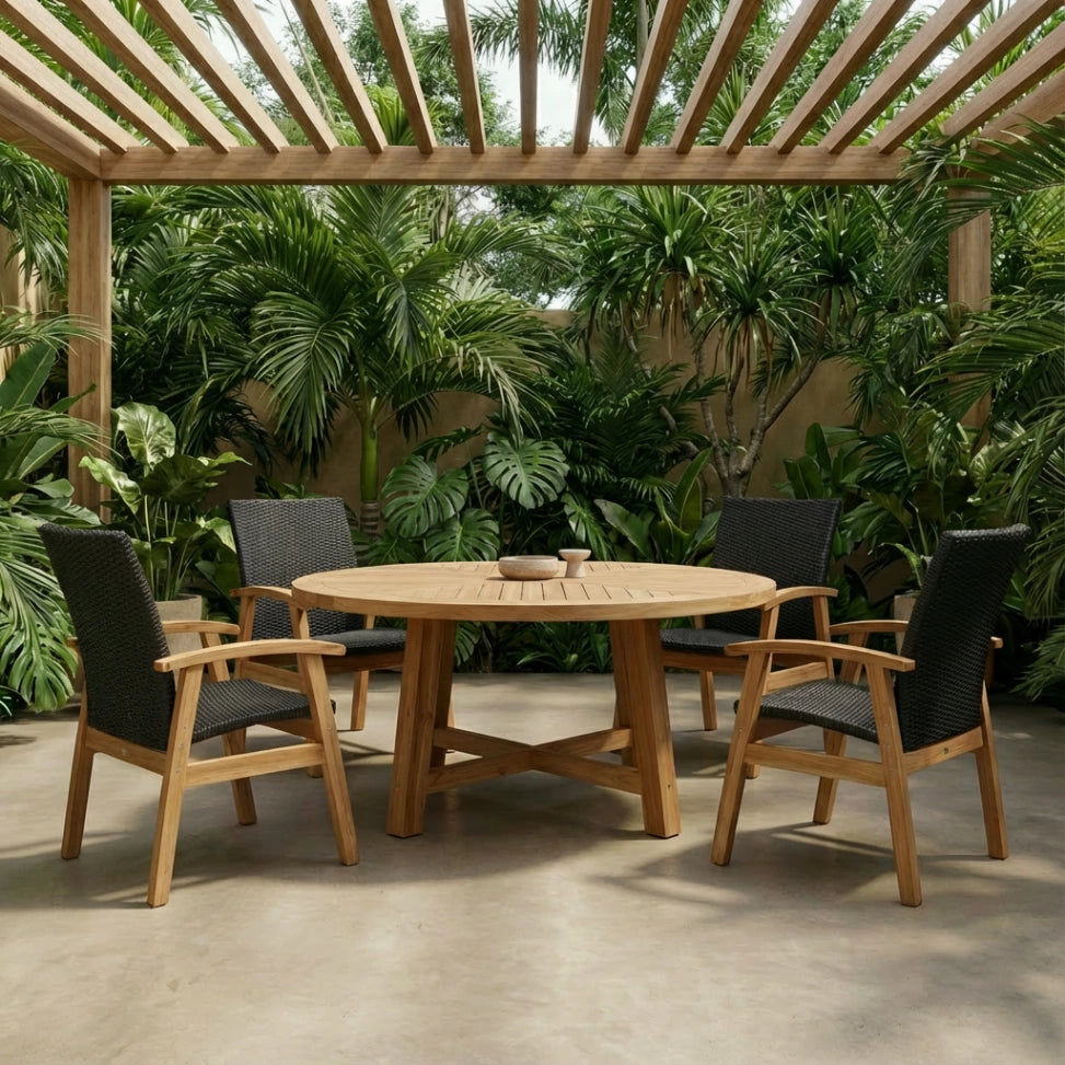 Maui Round Dining Table 150cm - Teak