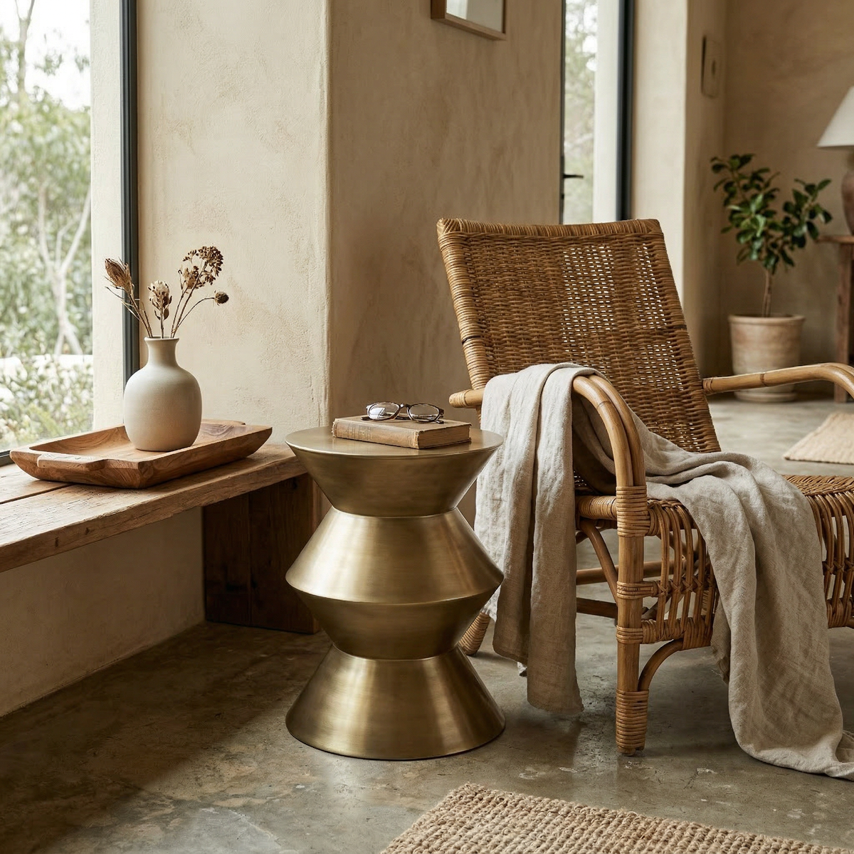 Zanzibar Side Table - Brass