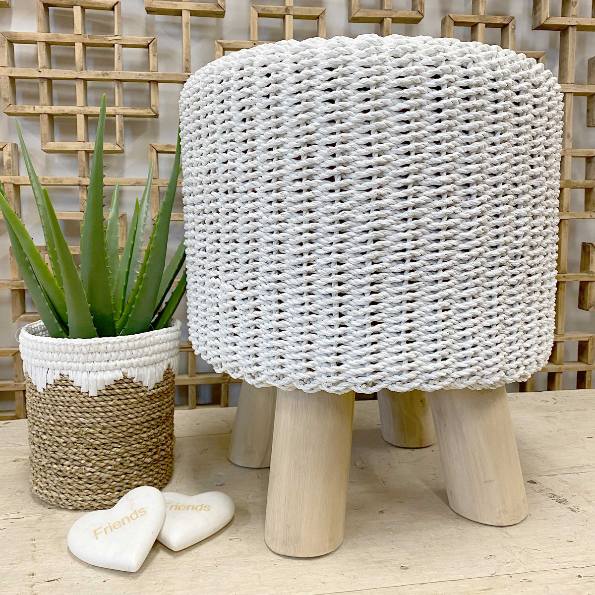 String Stool - White